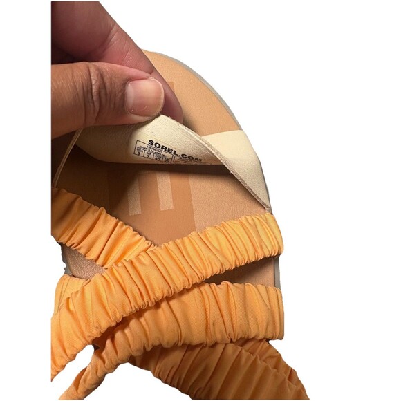 Sorel Ella II Ankle-Strap Leather Sandal Women’s Size 9 Orange Gray - Picture 10 of 14